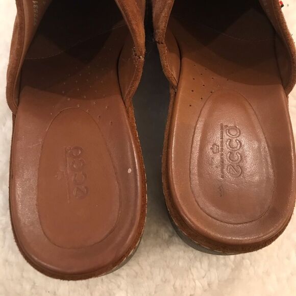 Ecco Brown Suede Mules Clogs Swedish 41 - Picture 4 of 8